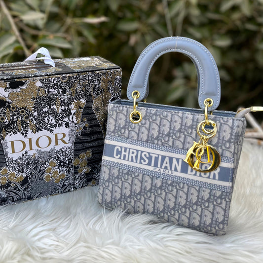 Christian Dior Embroidered Canvas Handbag (Off White)