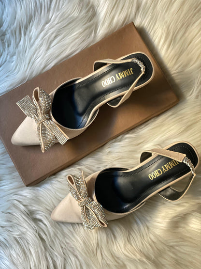 Restocked: Jimmy Choo Bow Heels (Beige/Cream)