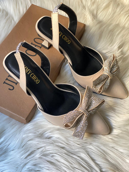 Restocked: Jimmy Choo Bow Heels (Beige/Cream)