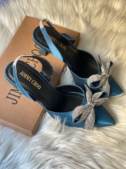 Restocked: Jimmy Choo Bow Heels (Blue)