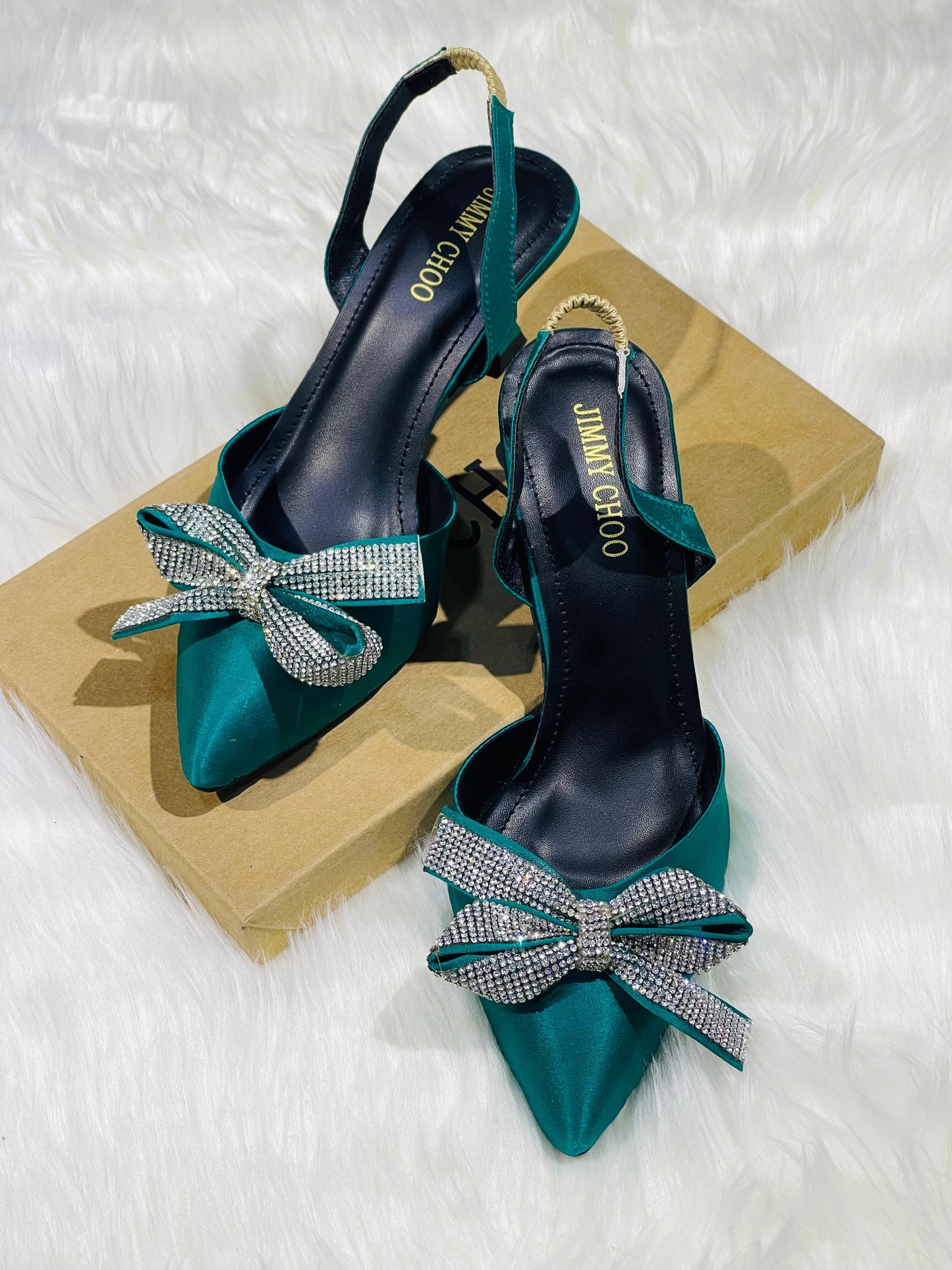 Restocked: Jimmy Choo Bow Heels (Sea Green)