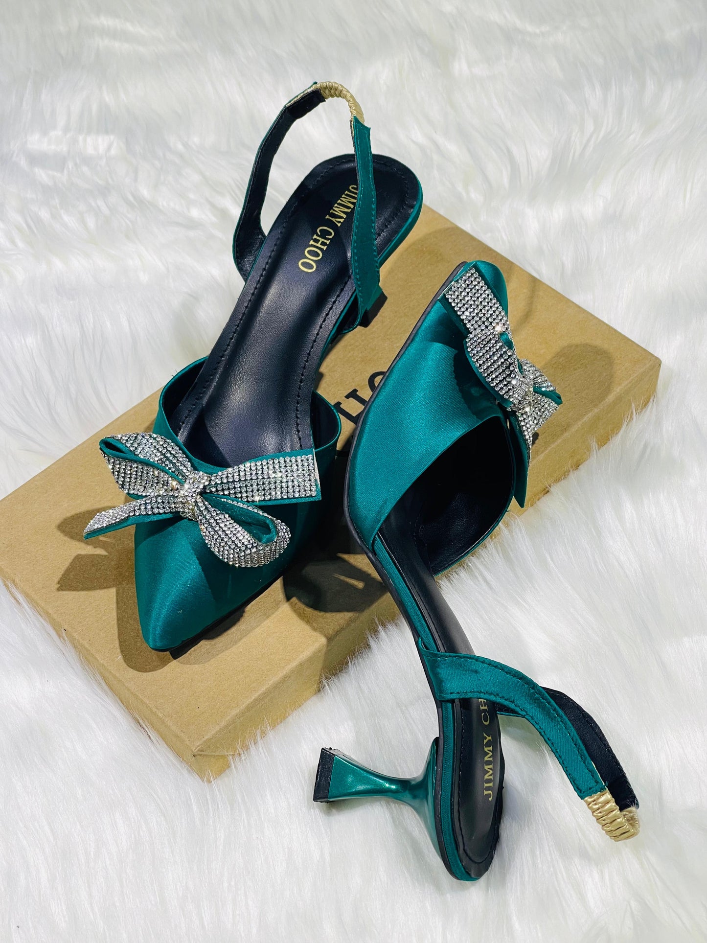 Restocked: Jimmy Choo Bow Heels (Sea Green)