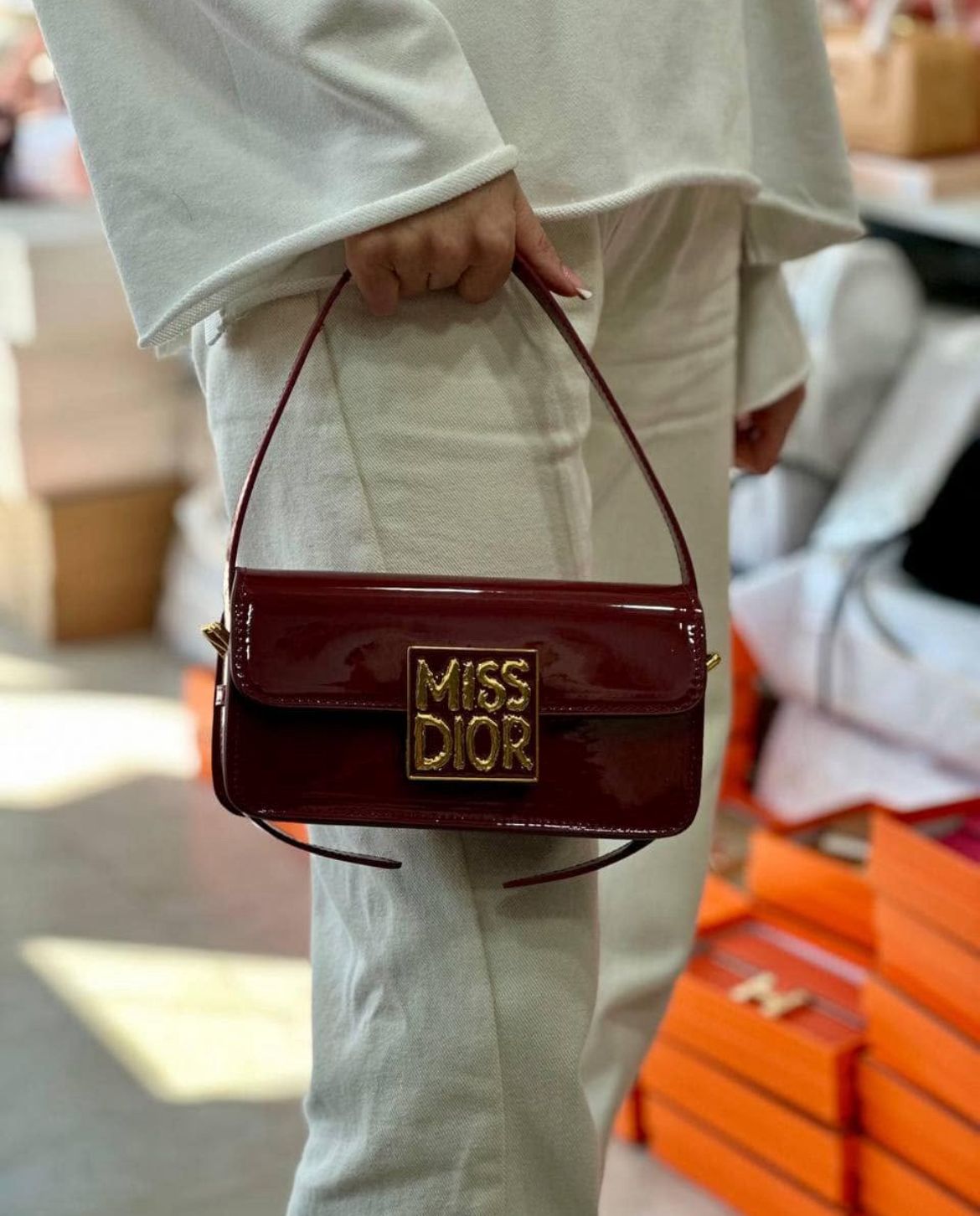 Dior Miss – Patent Leather Calfskin Shoulder Bag (Red)
