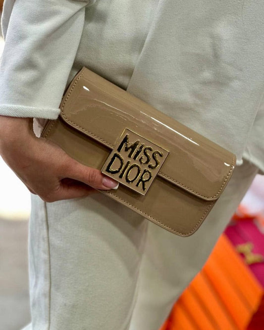 Dior Miss – Patent Leather Calfskin Shoulder Bag (Beige)