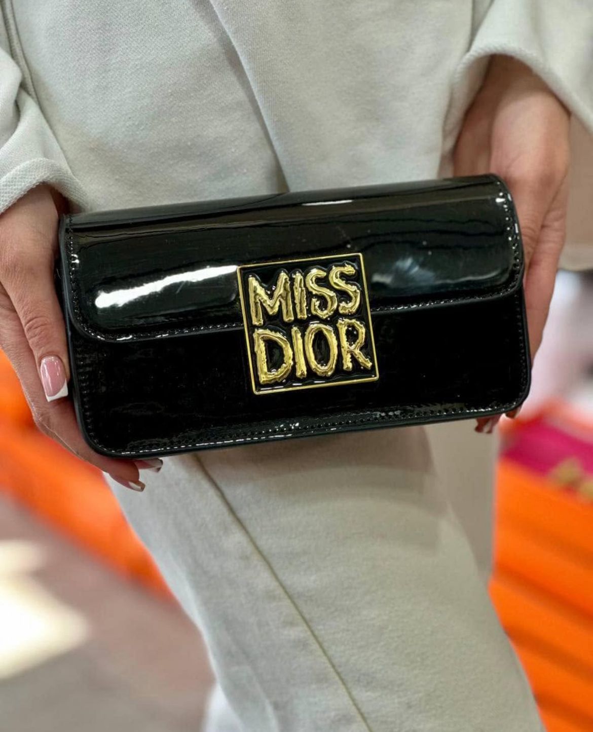 Dior Miss – Patent Leather Calfskin Shoulder Bag (Black)