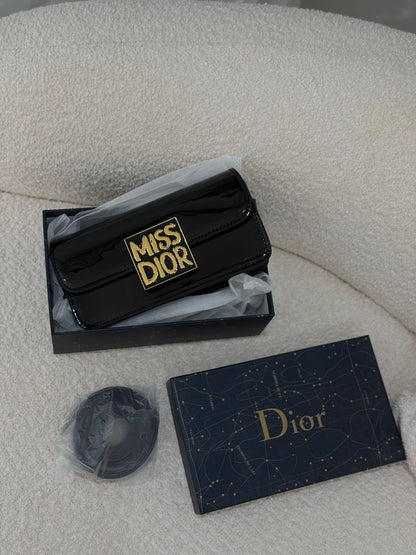 Dior Miss – Patent Leather Calfskin Shoulder Bag (Black)
