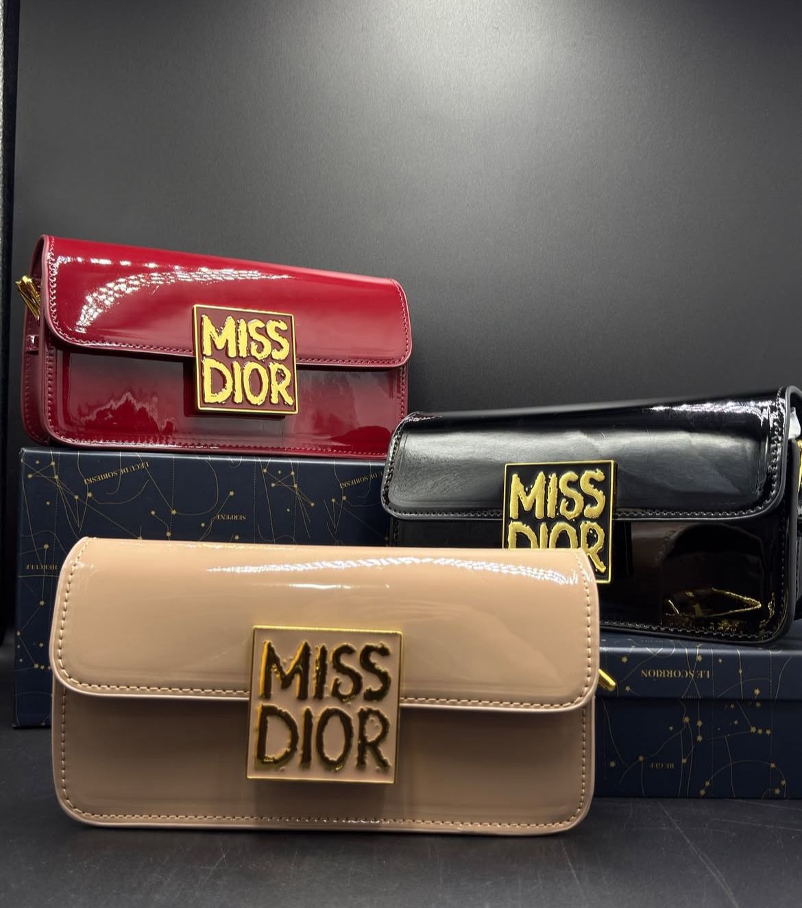Dior Miss – Patent Leather Calfskin Shoulder Bag (Red)