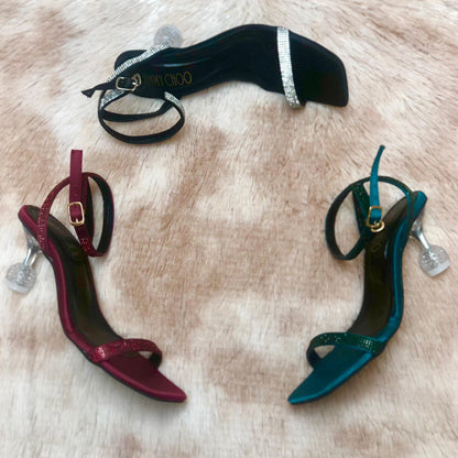 Jimmy Choo Transparent Heels – 2.5" Elegance (Green)