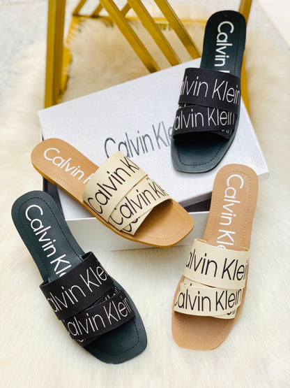 Calvin Klein Slippers – Supreme Comfort & Style (Beige-White)
