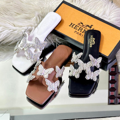 HERMÈS Medicated Sole Slippers – Elegant Comfort (Brown)