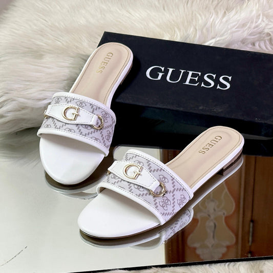 GUESS Premium Slippers – Restocked (White)