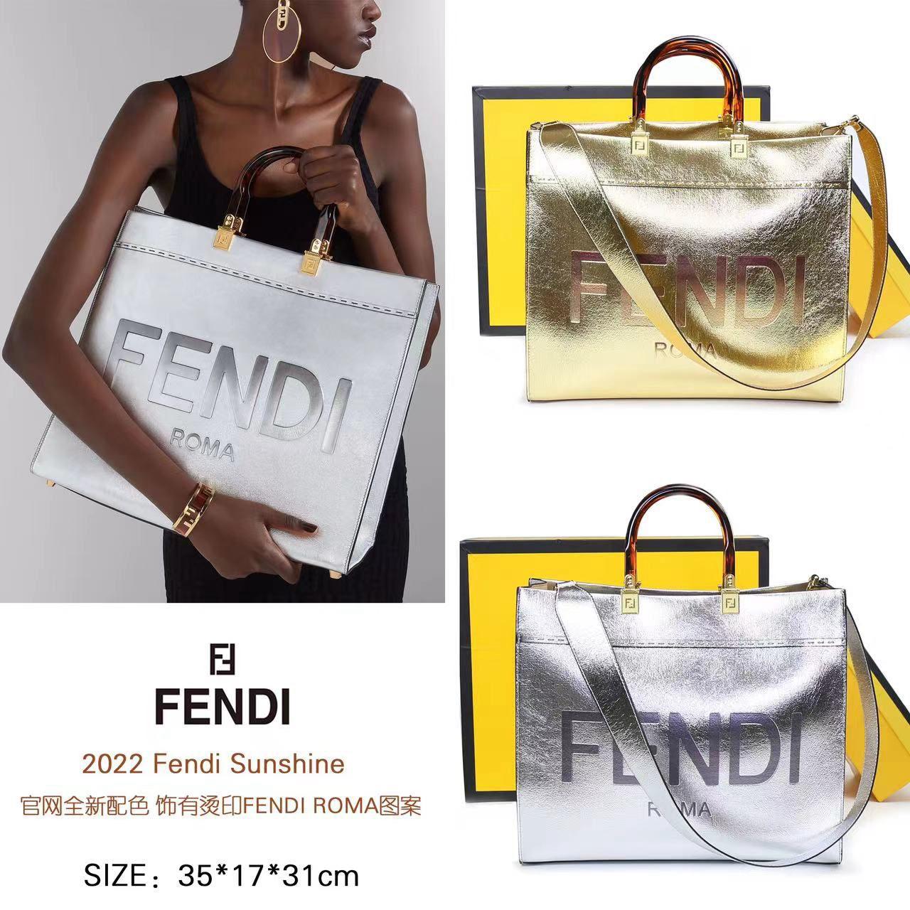 FENDI-Inspired Sunshine Tote – Premium Women Bag (Straw & Leather){silver}