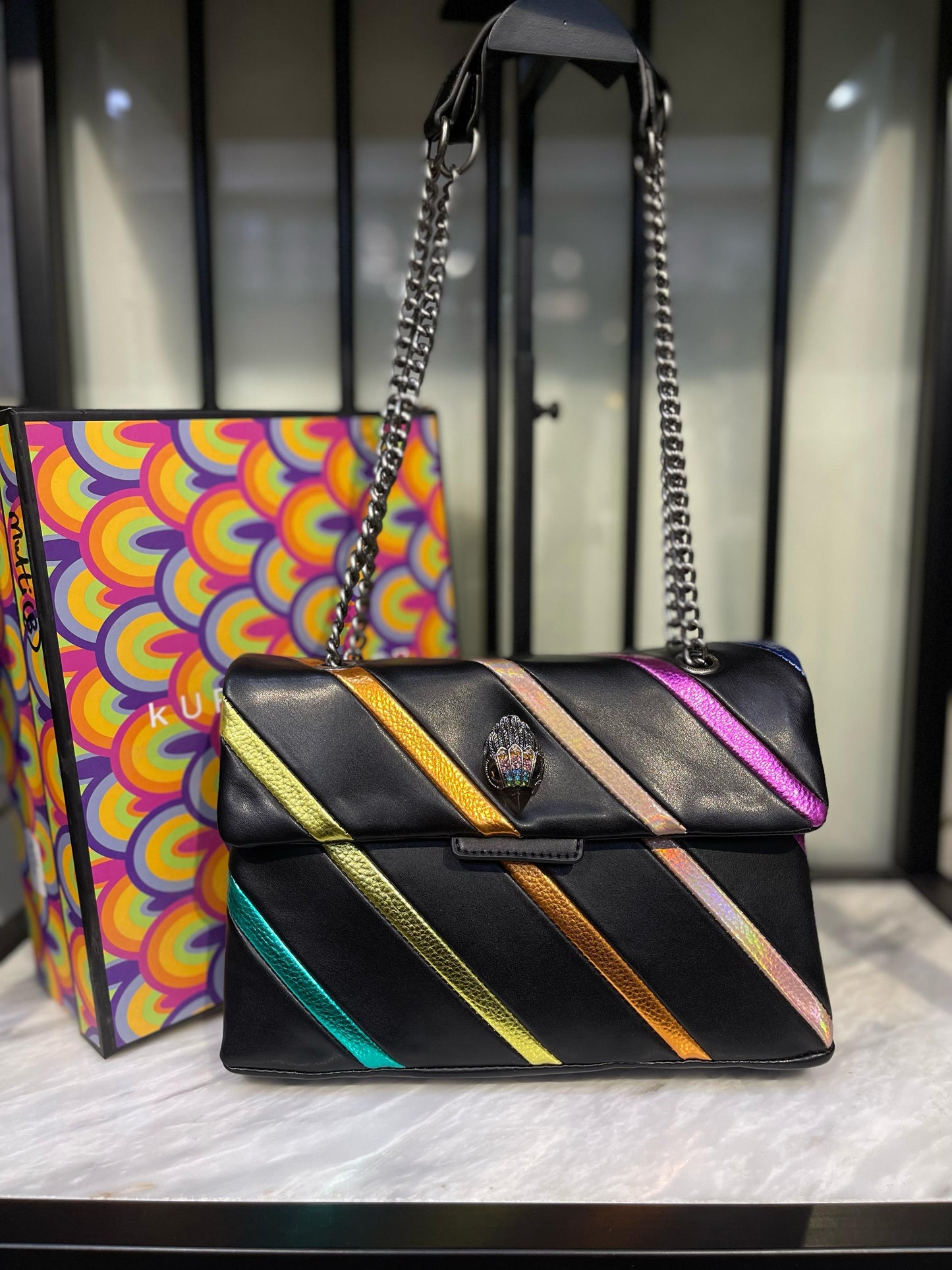 Kurt Geiger Kensington Women's Bag – Rainbow Crystal Eagle Edition