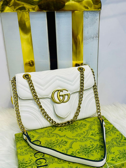 GUCCI GG Marmont-Inspired – Official Model Women Bag with Box (White)