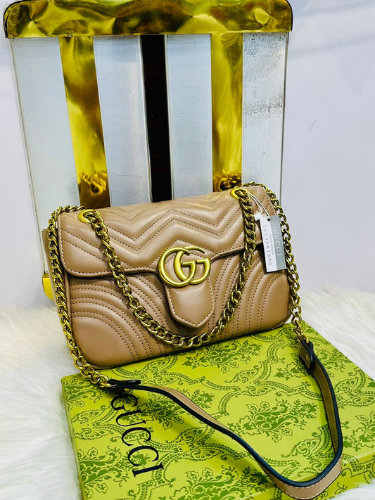 GUCCI GG Marmont-Inspired – Official Model Women Bag with Box(Beige)