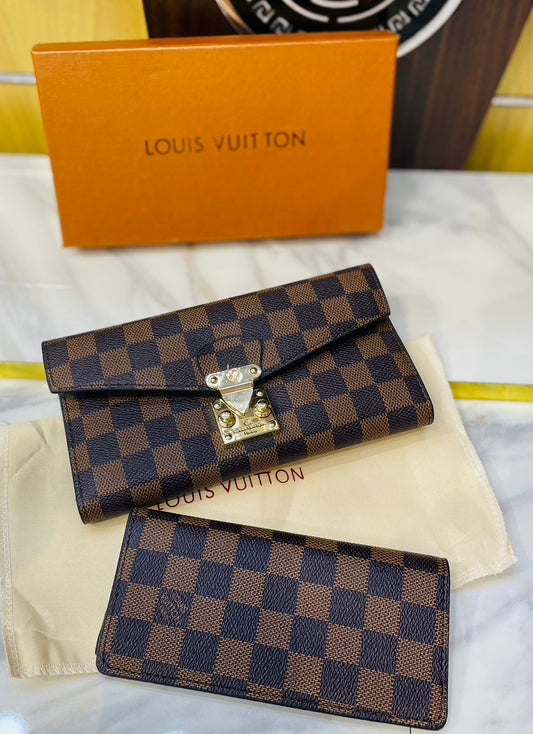 LOUIS VUITTON-Inspired Clutch/Wallet – Premium Quality Women Bag at Sale Price(Brown with Blue)