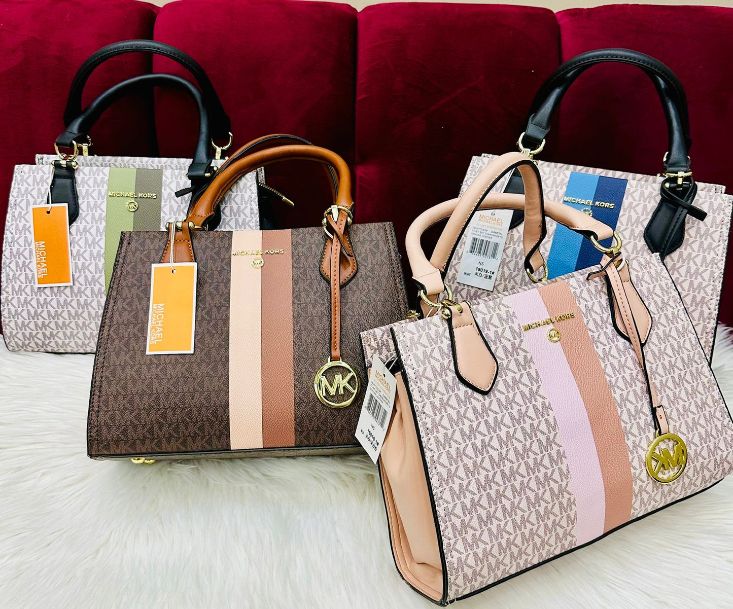 MICHAEL KORS-Inspired Handbag – High Quality Women Bag with Brand Dust Bag(Beige Apricot)