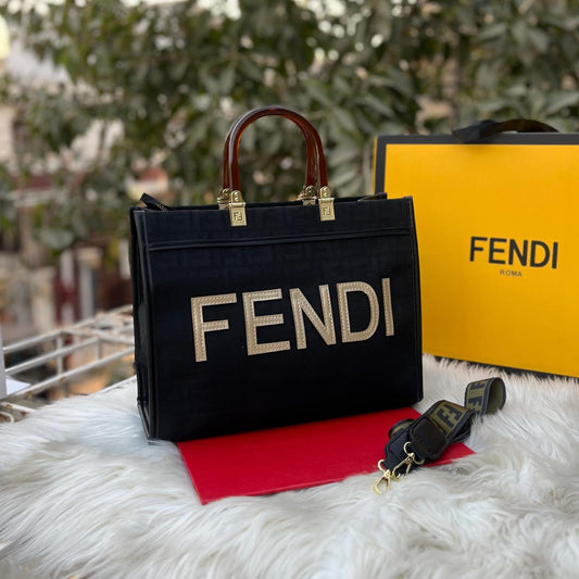 FENDI-Inspired Handbag – Master Quality Women Bag with Full Branded Packaging(Black)