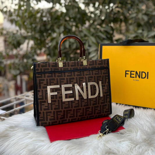 FENDI-Inspired Handbag – Master Quality Women Bag with Full Branded Packaging(Brown)