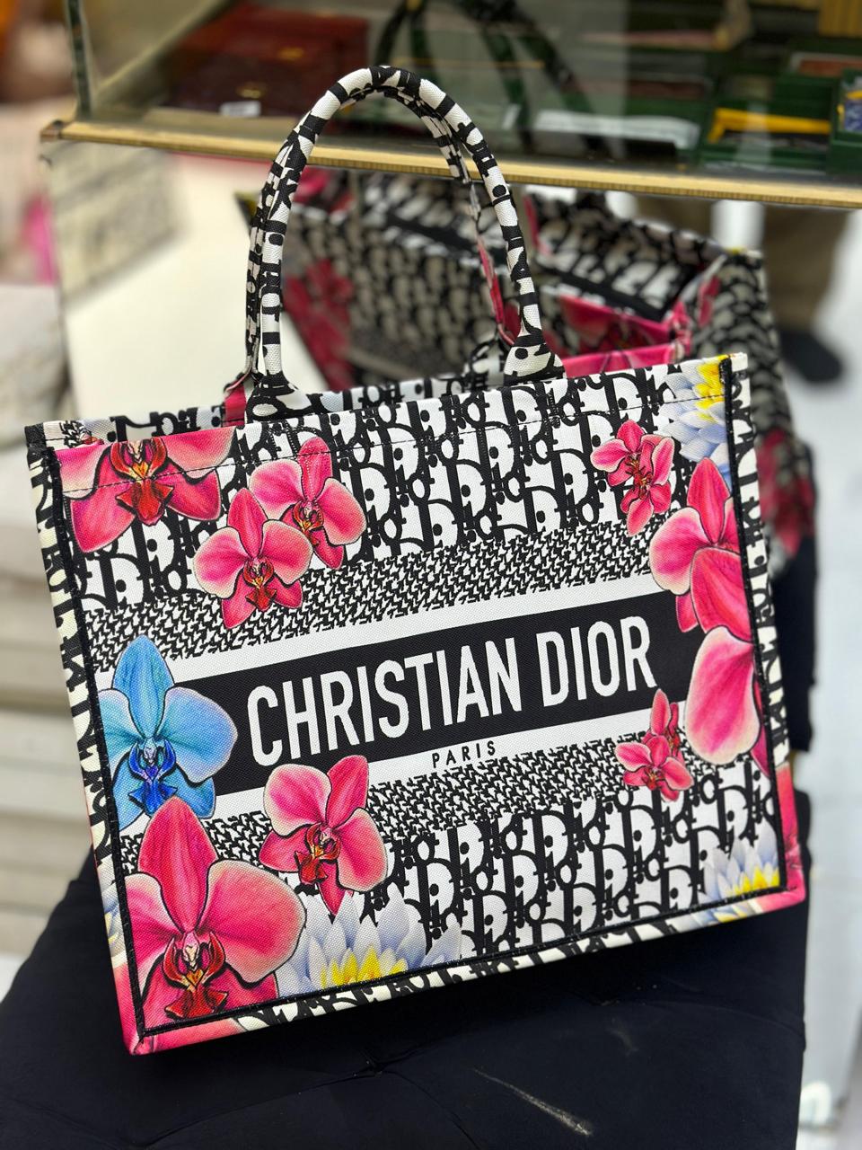 CHRISTIAN DIOR-Inspired Tote – High Quality Denim Women Bag with Beautiful Print(Mix Colour)