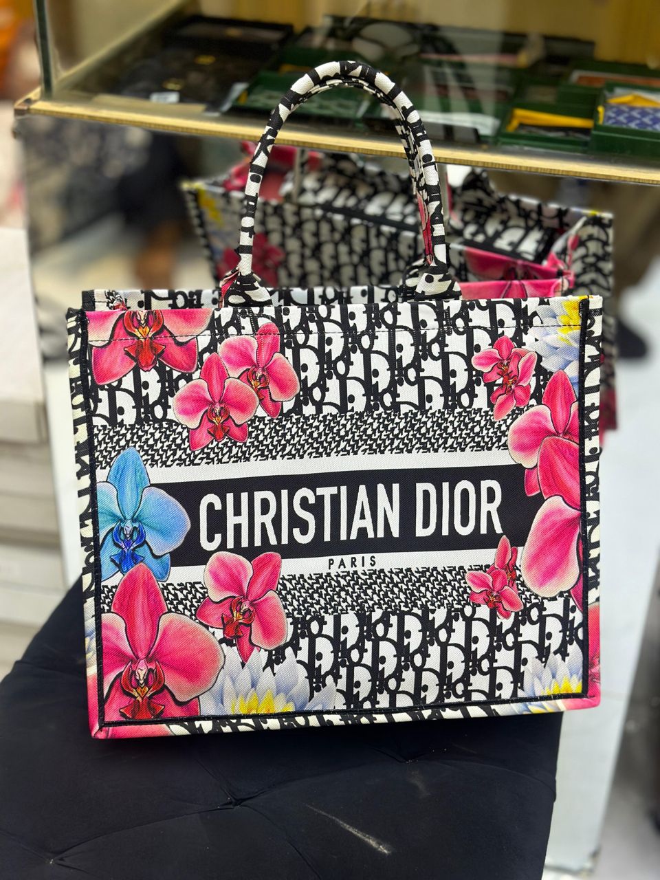 CHRISTIAN DIOR-Inspired Tote – High Quality Denim Women Bag with Beautiful Print(Mix Colour)