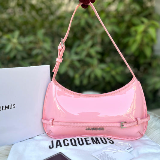 JACQUEMUS-Inspired Crossbody – Master Quality Women Bag with Full Branding(off pink)