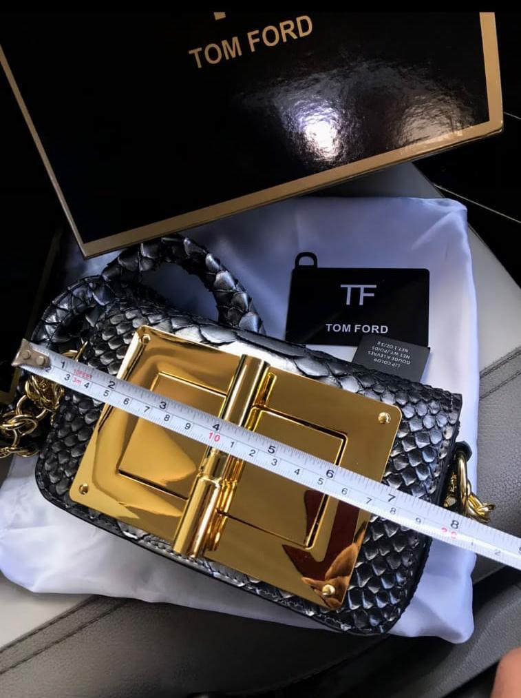 TOM FORD Natalia-Inspired Crossbody – Luxury Women Bag with Gold Hardware(Black)