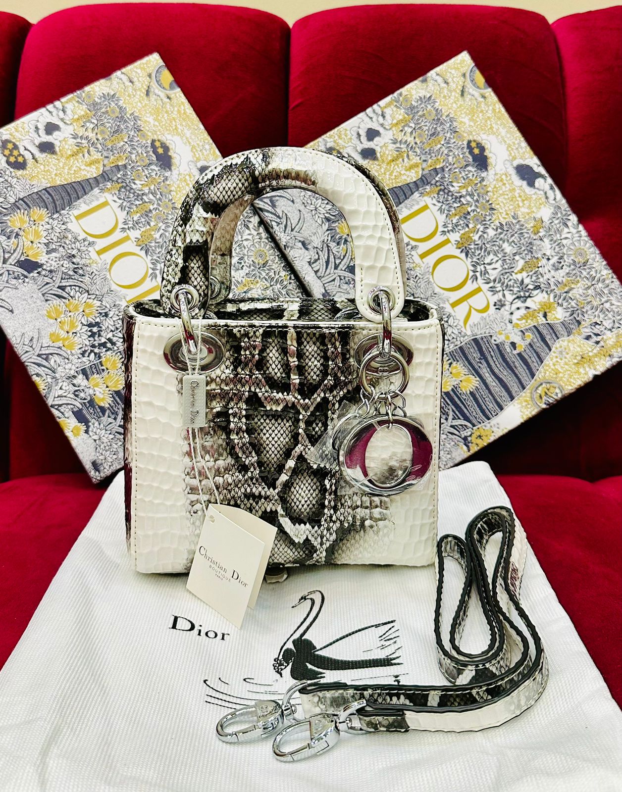 LADY DIOR-Inspired Handbag – Premium Quality Women Bag(White)