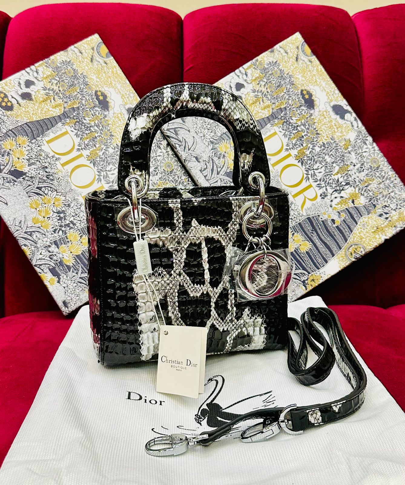 LADY DIOR-Inspired Handbag – Premium Quality Women Bag (Black)