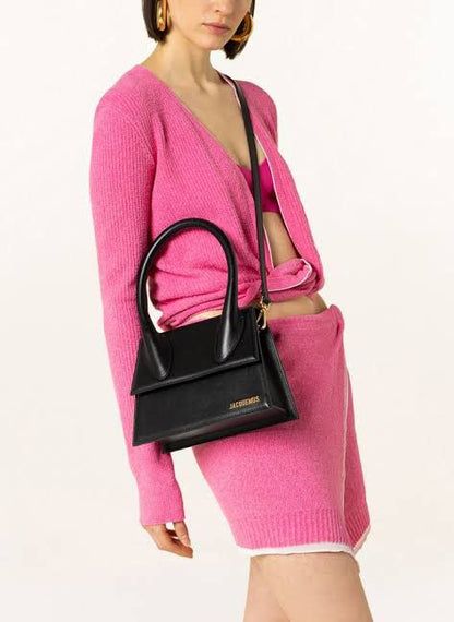 JACQUEMUS Le Grand Chiquito – Luxury Tote Women Bag with Strap & Full Packaging(Black)