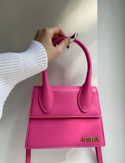 JACQUEMUS Le Grand Chiquito – Luxury Tote Women Bag with Strap & Full Packaging(Pink)