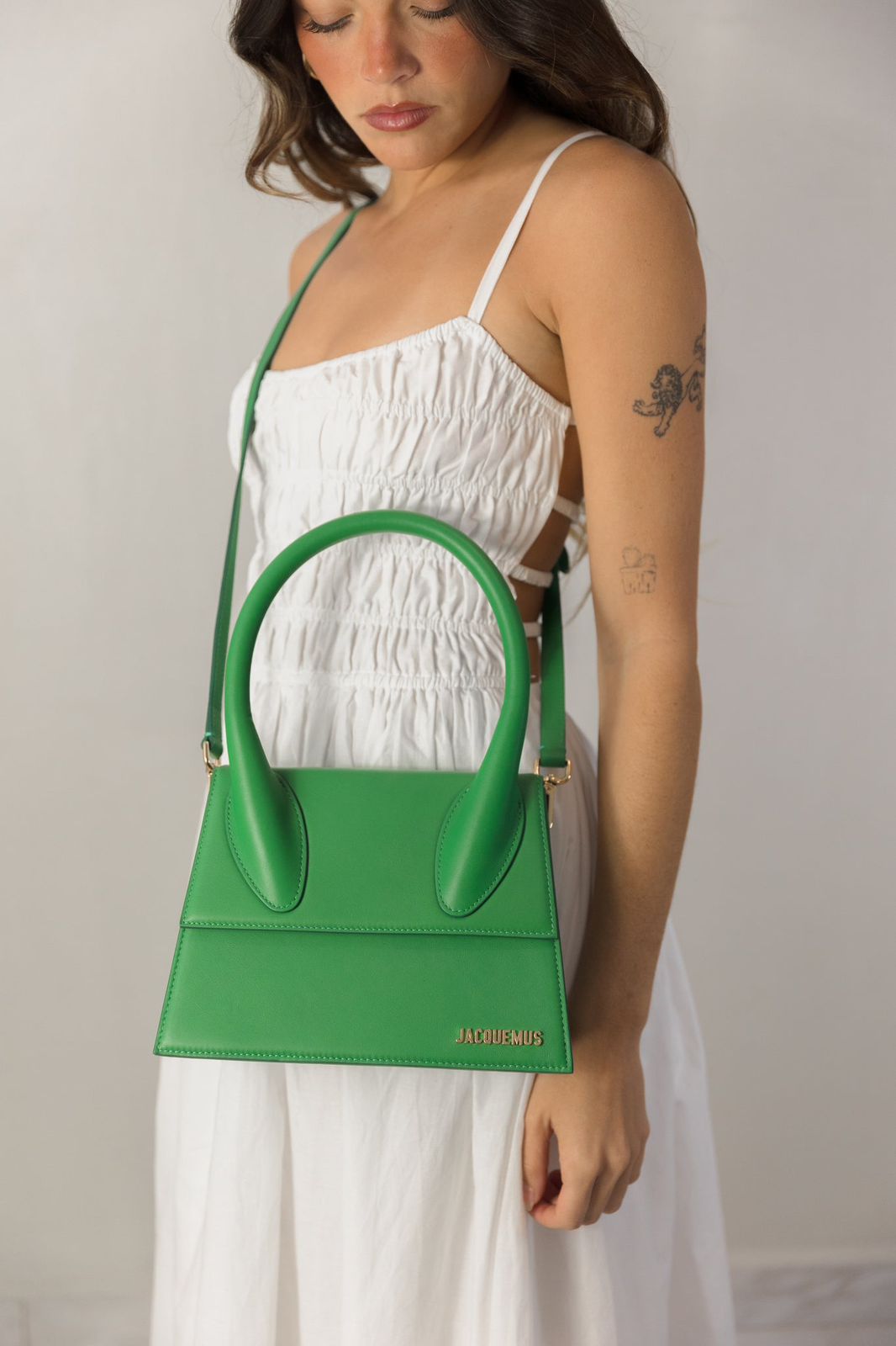 JACQUEMUS Le Grand Chiquito – Luxury Tote Women Bag with Strap & Full Packaging(Green)