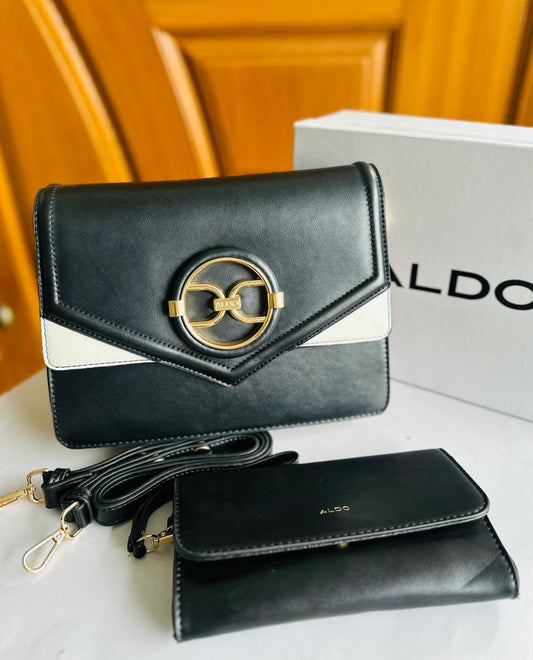 ALDO-Inspired Handbag Set – Premium Quality Women Bag with Box & Hand Pouch (Black)