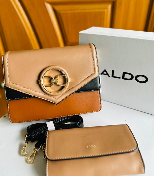 ALDO-Inspired Handbag Set – Premium Quality Women Bag with Box & Hand Pouch (Beige)