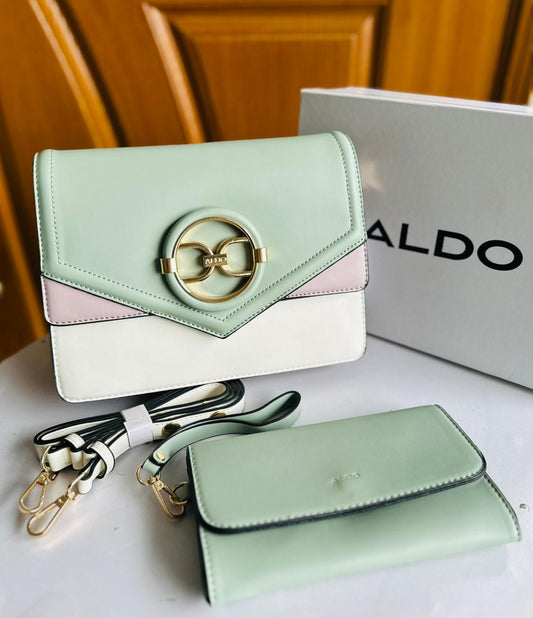 ALDO-Inspired Handbag Set – Premium Quality Women Bag with Box & Hand Pouch (Light Blue)