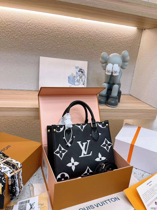 LOUIS VUITTON On The Go-Inspired – High Quality Medium Women Bag with Full Packaging(Black 1)