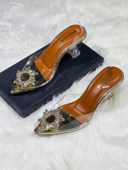 MANOLO BLAHNIK-Inspired Heels – Premium Women Footwear with Brand Box(Gold)