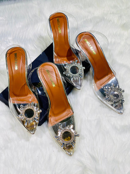 MANOLO BLAHNIK-Inspired Heels – Premium Women Footwear with Brand Box(Gold)