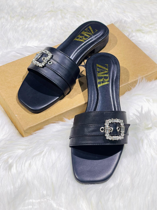 SALE – ZARA Flat Slippers – Trendy Women Footwear with Brand Box