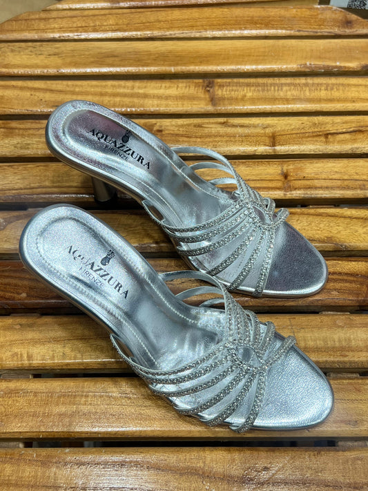 Aquazzura-Inspired Embroidery Heels | Elegant Women Footwear(Silver)