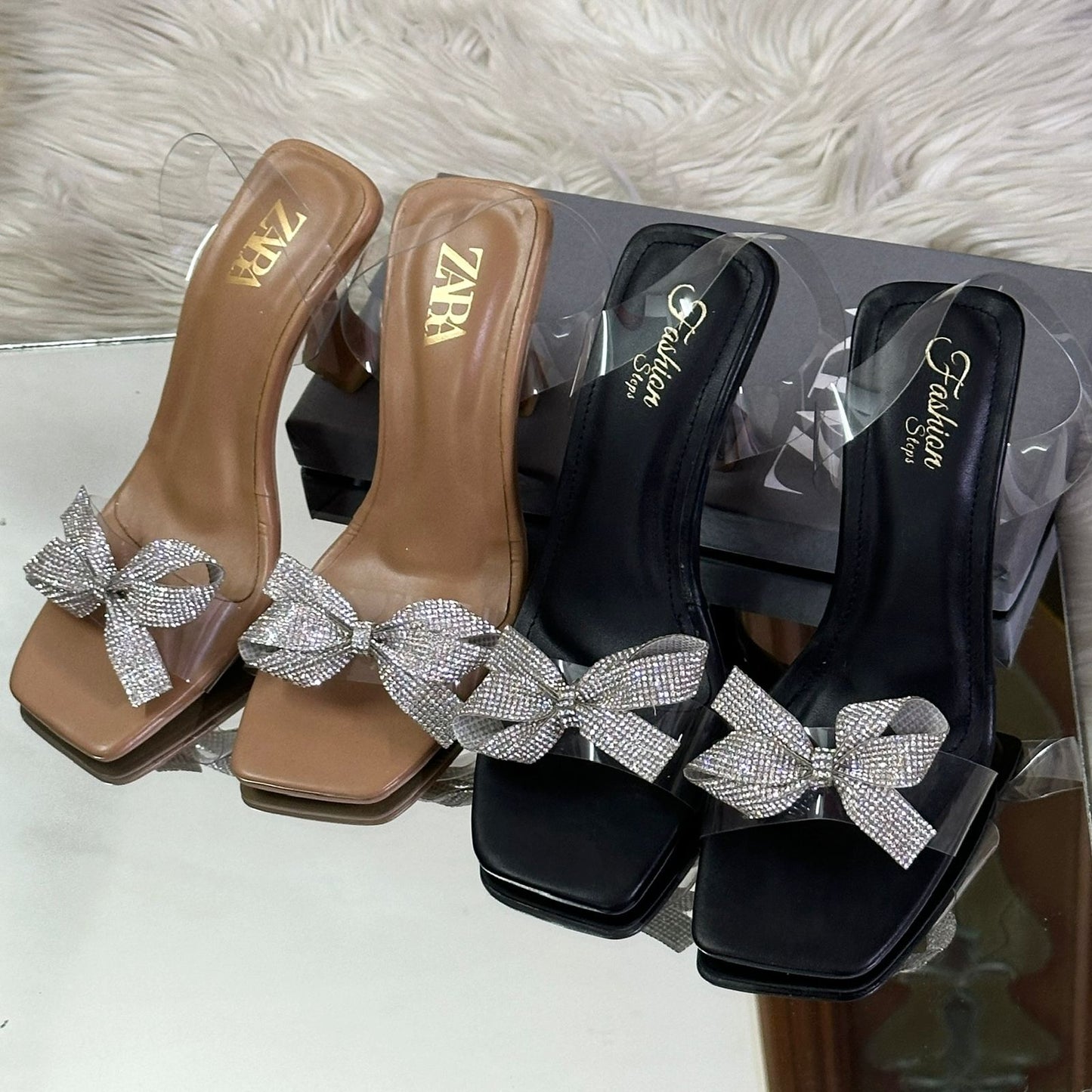RESTOCKED – ZARA Transparent Heel Sandals | Stylish Women Footwear in Beautiful Colours(Black)