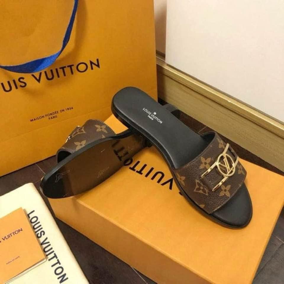 LOUIS VUITTON-Inspired Flat Slippers – Premium Women Footwear with Brand Box(Brown 1)