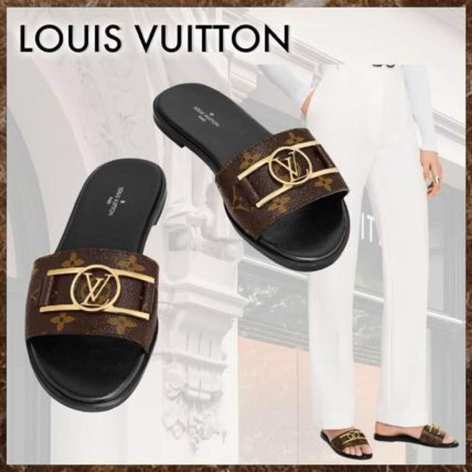 LOUIS VUITTON-Inspired Flat Slippers – Premium Women Footwear with Brand Box(Brown 1)