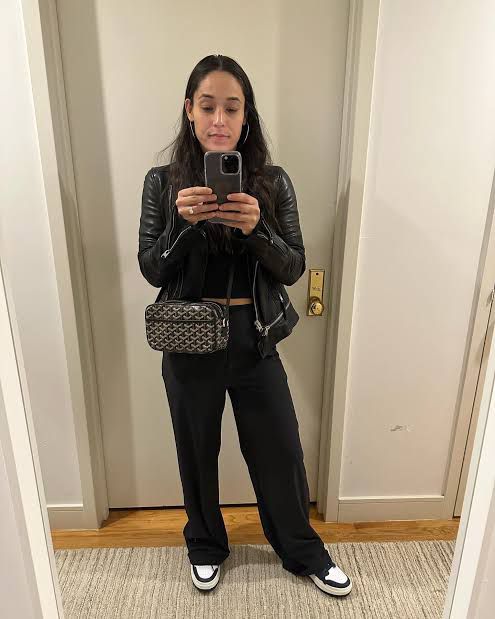 GOYARD-Inspired Crossbody Bag – Stylish Women Bag with Full Branding & Long Belt(Black)