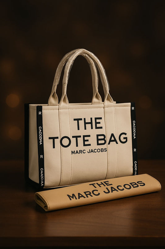 MARC JACOBS-Inspired Handbag – Elegant Women Bag with Long Belt & Branded Paper Bag(Cream)