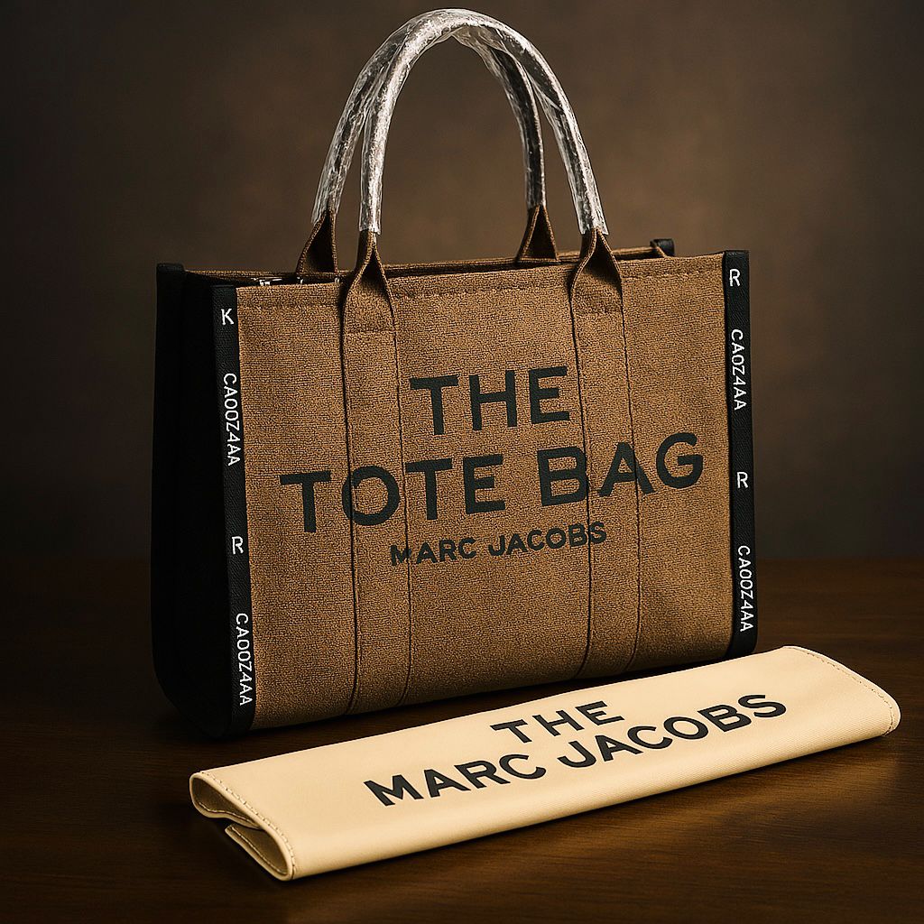 MARC JACOBS-Inspired Handbag – Elegant Women Bag with Long Belt & Branded Paper Bag (Brown)