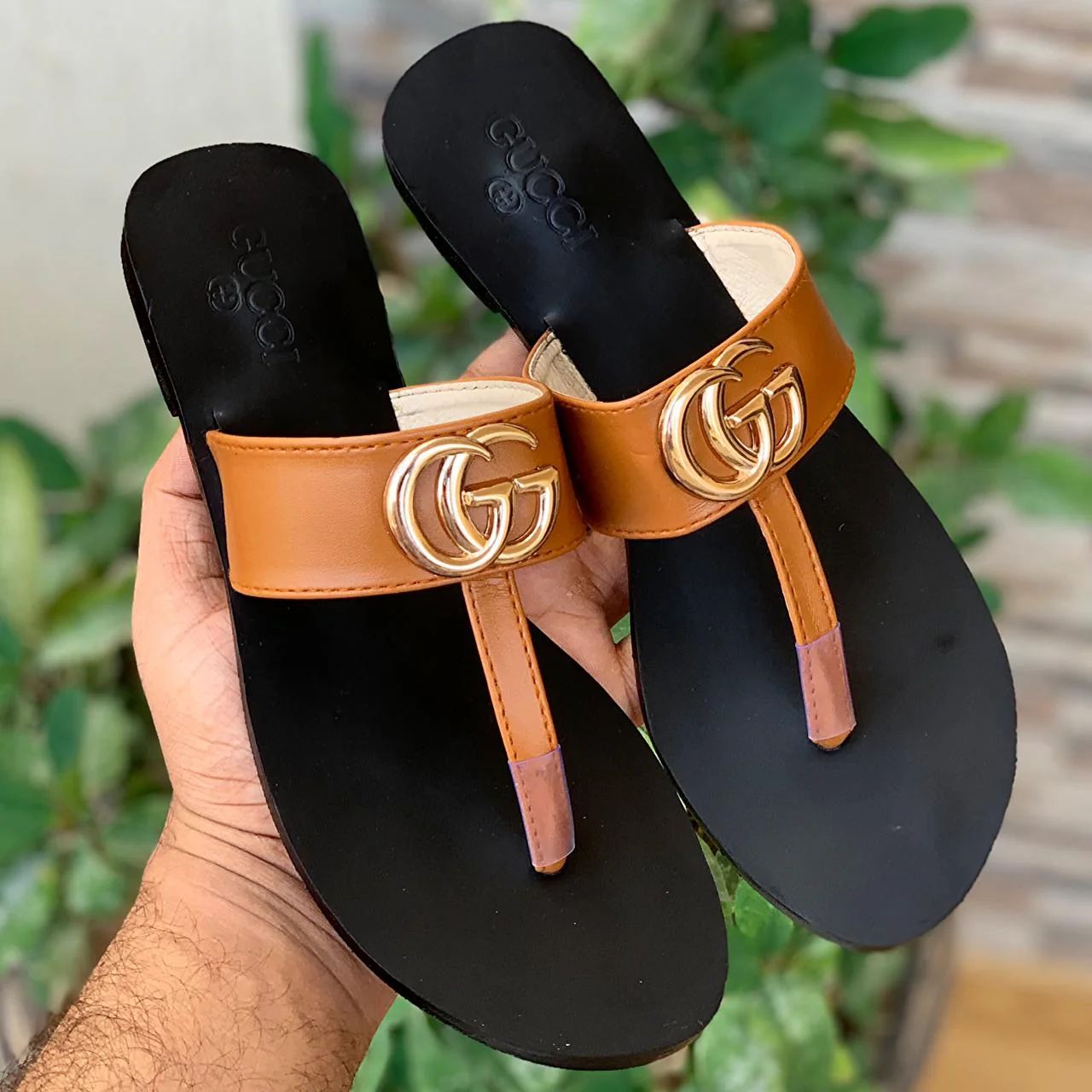 GUCCI-Inspired Flat Slippers – Premium Women Footwear with Brand Box(Brown)