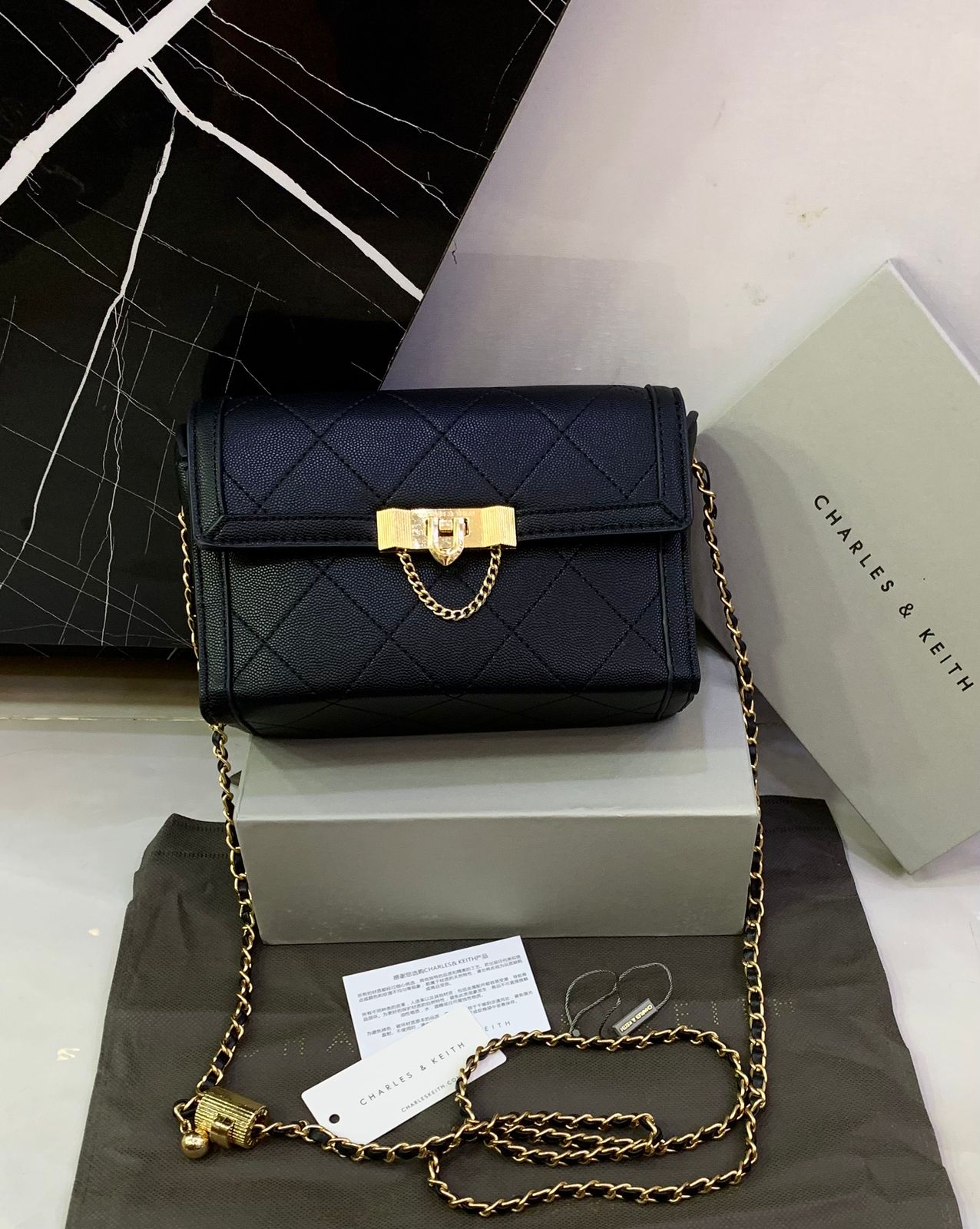 CHARLES & KEITH – Master Copy Women Bag (Crossbody) (Black)