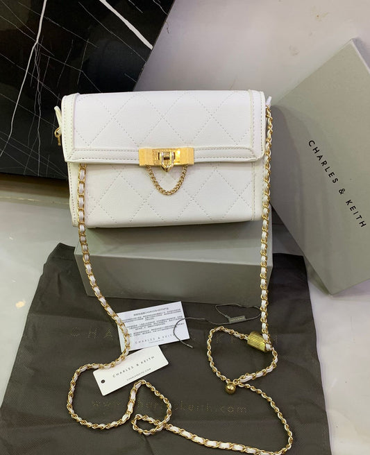 CHARLES & KEITH – Master Copy Women Bag (Crossbody) (White)