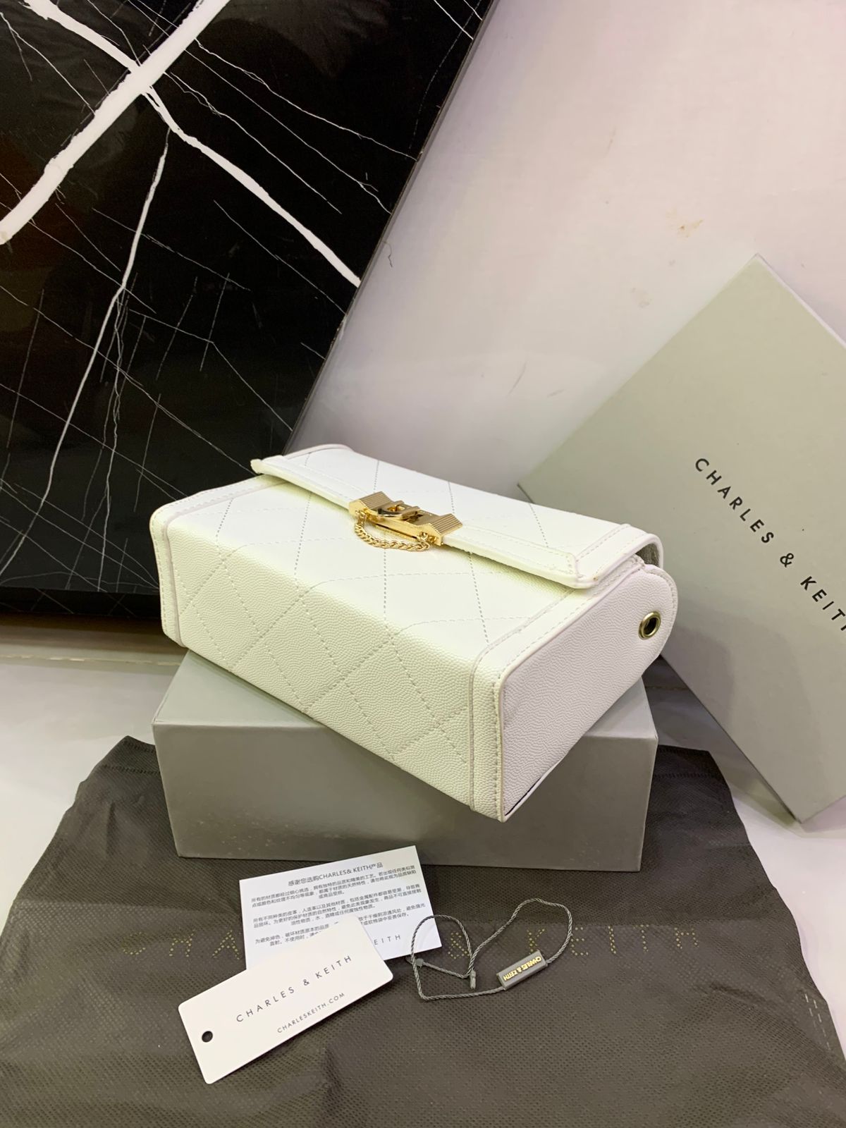 CHARLES & KEITH – Master Copy Women Bag (Crossbody) (White)
